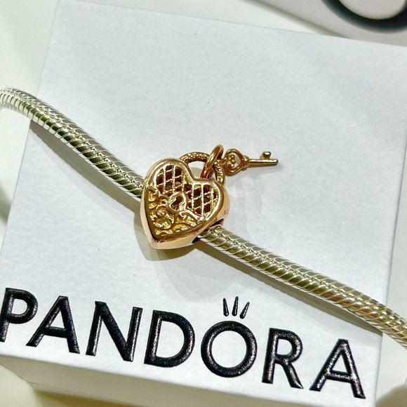 Pandora Love You Heart Padlock Charm - Picture 1 of 3